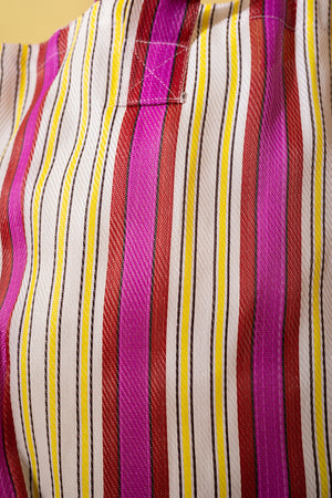 Pink & Yellow Striped Recycled Tote Bag