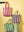 Pink & Yellow Striped Recycled Tote Bag