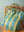 Yellow & Turquoise Striped Recycled Tote Bag