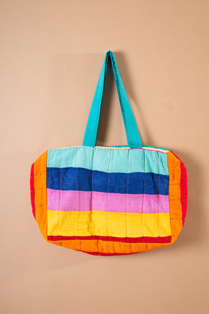 Block Colour Patchwork Quilted Bag - 03