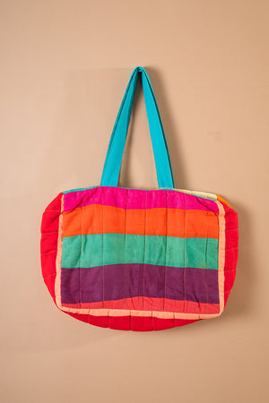 Block Colour Patchwork Quilted Bag - 03