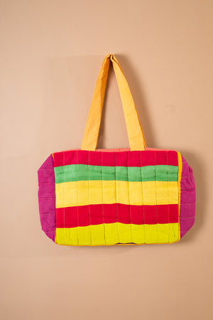 Block Colour Patchwork Quilted Bag - 04