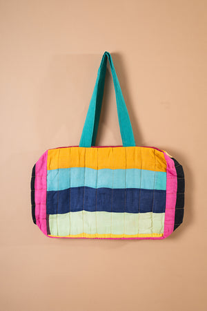 Block Colour Patchwork Quilted Bag - 05
