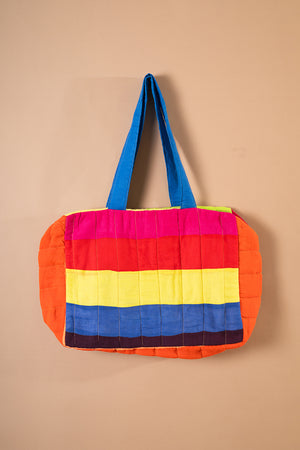 Block Colour Patchwork Quilted Bag - 07