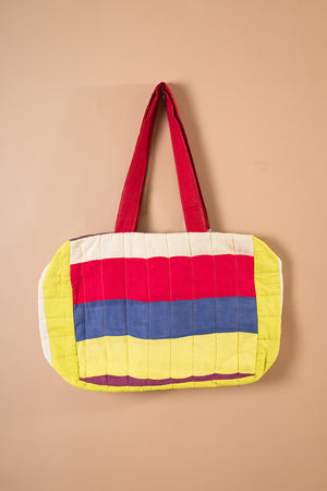Block Colour Patchwork Quilted Bag - 08