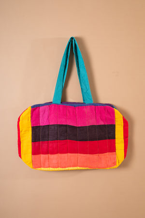 Block Colour Patchwork Quilted Bag - 09