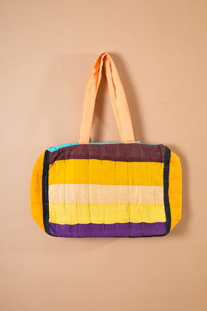 Block Colour Patchwork Quilted Bag - 10