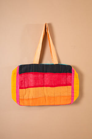 Block Colour Patchwork Quilted Bag - 10