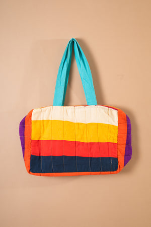 Block Colour Patchwork Quilted Bag - 12