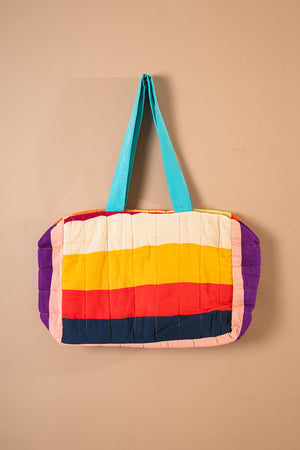 Block Colour Patchwork Quilted Bag - 12