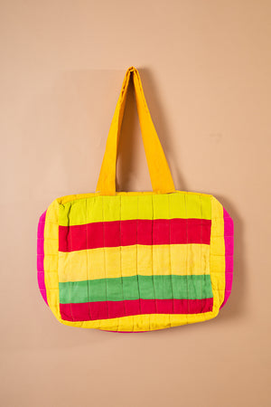 Block Colour Patchwork Quilted Bag - 13