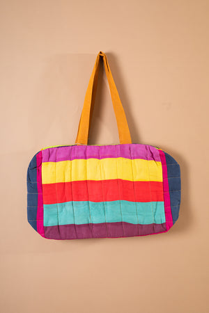Block Colour Patchwork Quilted Bag - 14