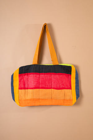 Block Colour Patchwork Quilted Bag - 14