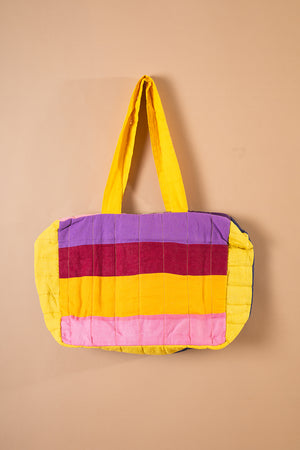 Block Colour Patchwork Quilted Bag - 15