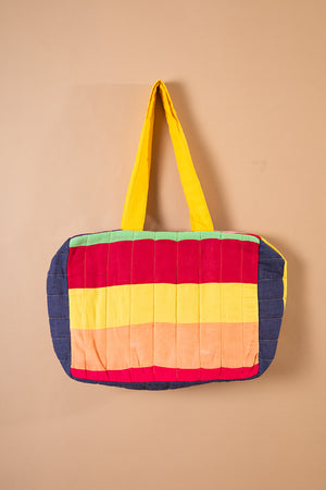 Block Colour Patchwork Quilted Bag - 15