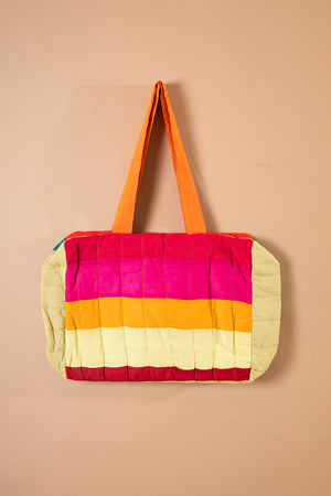 Block Colour Patchwork Quilted Bag - 17