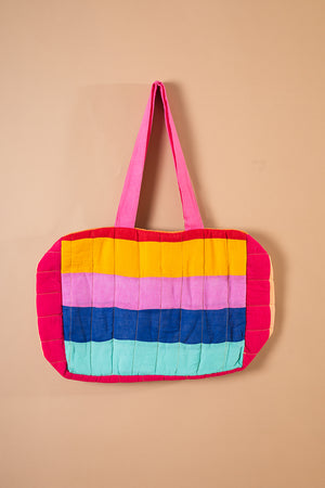 Block Colour Patchwork Quilted Bag - 18