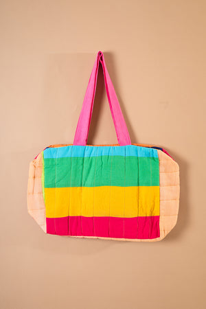 Block Colour Patchwork Quilted Bag - 18