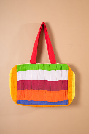 Block Colour Patchwork Quilted Bag - 19