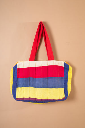 Block Colour Patchwork Quilted Bag - 19