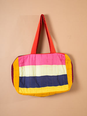 Block Colour Patchwork Quilted Bag - 20