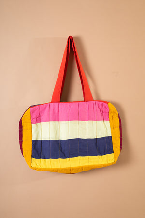 Block Colour Patchwork Quilted Bag - 20