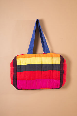 Block Colour Patchwork Quilted Bag - 25