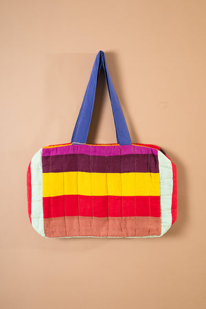 Block Colour Patchwork Quilted Bag - 25