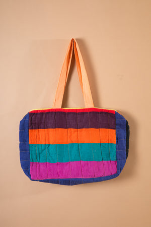 Block Colour Patchwork Quilted Bag - 26