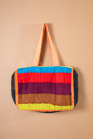 Block Colour Patchwork Quilted Bag - 26