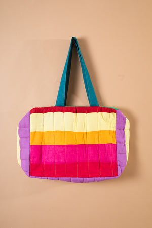 Block Colour Patchwork Quilted Bag - 28