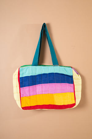 Block Colour Patchwork Quilted Bag - 28