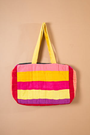 Block Colour Patchwork Quilted Bag - 29