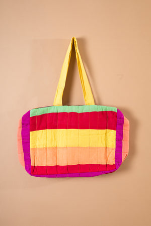 Block Colour Patchwork Quilted Bag - 29
