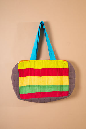 Block Colour Patchwork Quilted Bag - 30