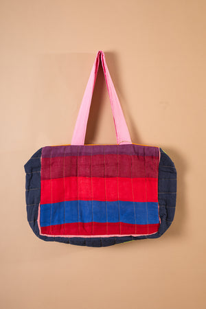 Block Colour Patchwork Quilted Bag - 32