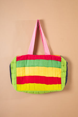 Block Colour Patchwork Quilted Bag - 32