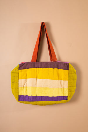 Block Colour Patchwork Quilted Bag - 33