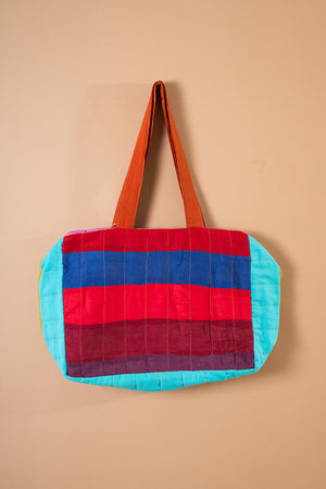 Block Colour Patchwork Quilted Bag - 33