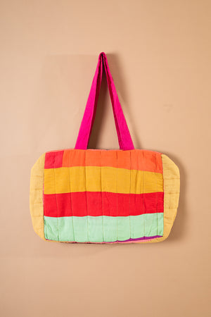 Block Colour Patchwork Quilted Bag - 36
