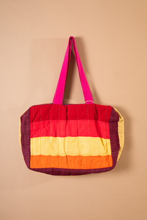 Block Colour Patchwork Quilted Bag - 36