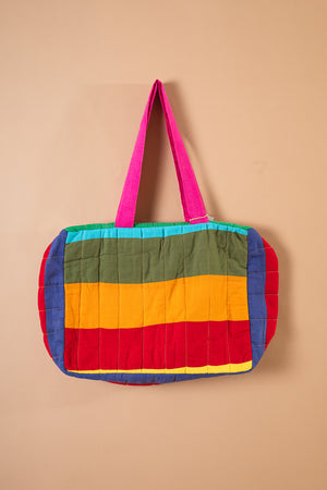 Block Colour Patchwork Quilted Bag - 37