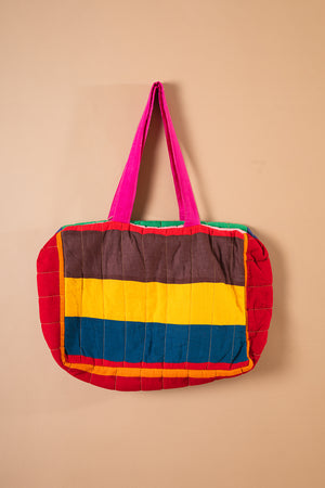 Block Colour Patchwork Quilted Bag - 37