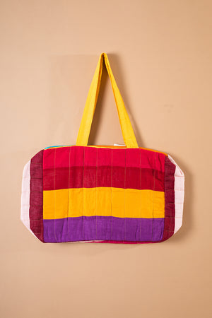 Block Colour Patchwork Quilted Bag - 38