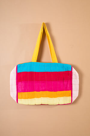 Block Colour Patchwork Quilted Bag - 38