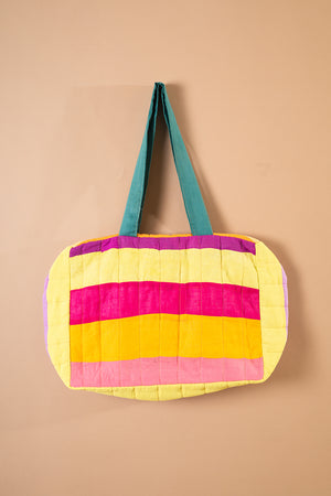 Block Colour Patchwork Quilted Bag - 39