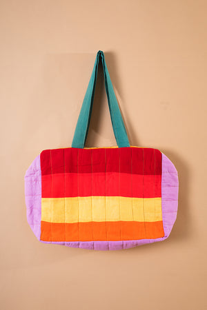 Block Colour Patchwork Quilted Bag - 39