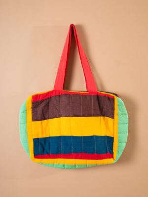 Block Colour Patchwork Quilted Bag - 40