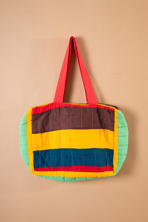Block Colour Patchwork Quilted Bag - 40