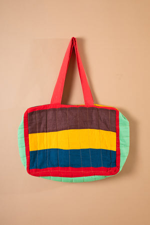 Block Colour Patchwork Quilted Bag - 40